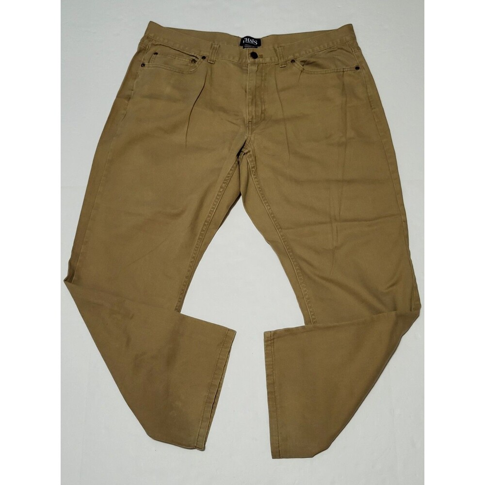 Chaps 5 Pocket Twill Khaki Pants Men’s Size 38x30 Brown 100% Cotton
